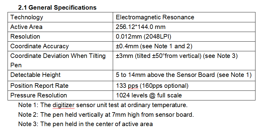 general specification